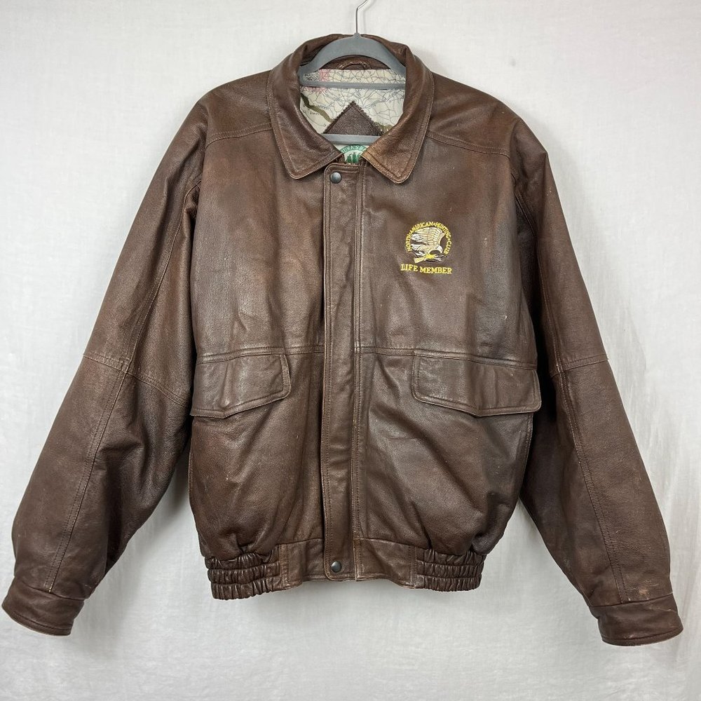 Vintage Leather Bomber Jacket 🤎